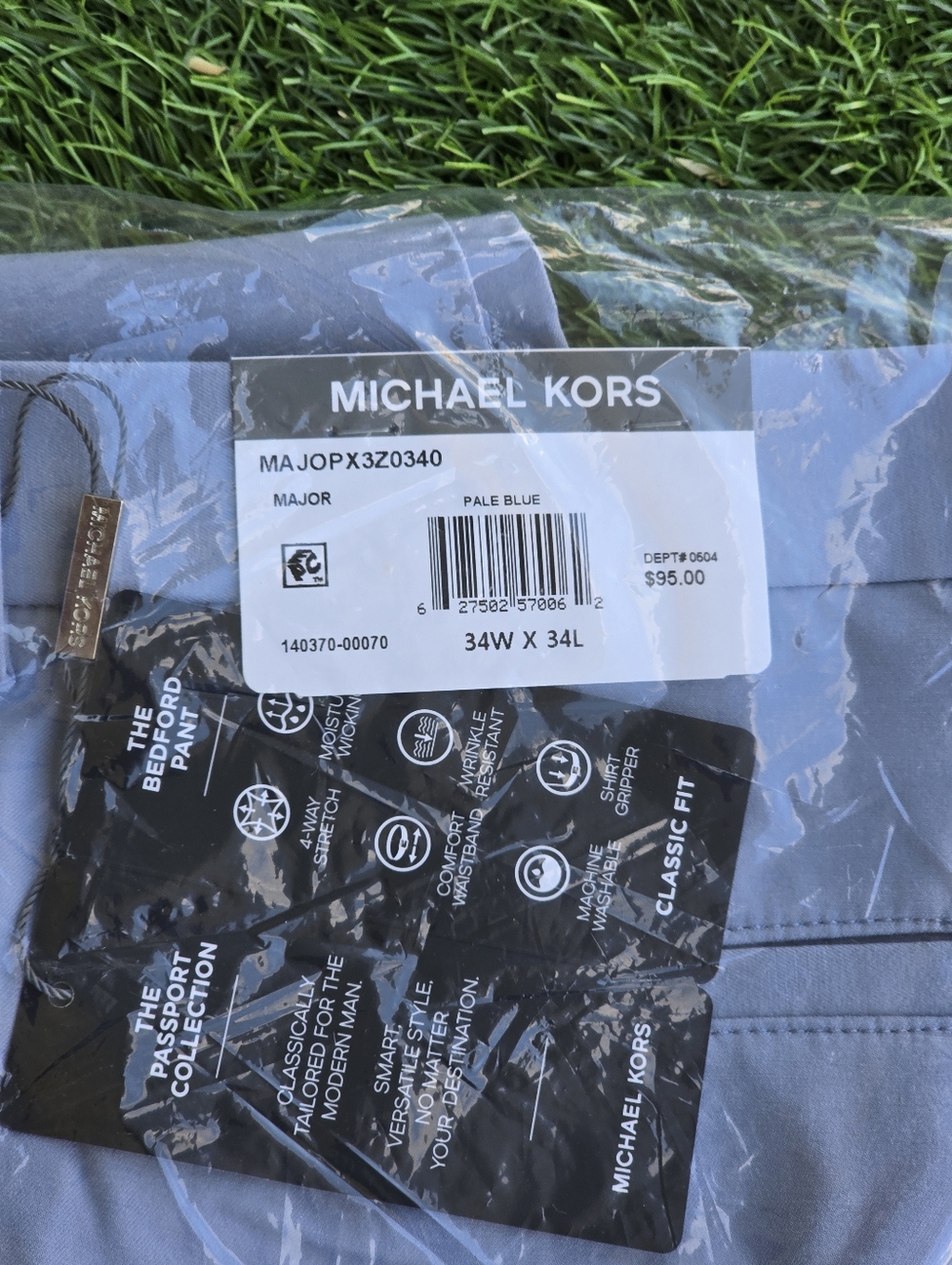 Michael Kors Classic Dress Pants Mens 34X34 Blue $95 MRSP Career NWT - Picture 3 of 6